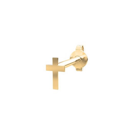 Kors ørestik i 14 karat guld fra Nordahl Andersen – minimalistisk guldbelagt ørepiercing med sommerfuglelås.